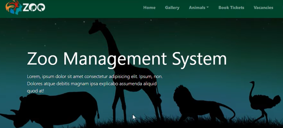Zoo Management System in PHP